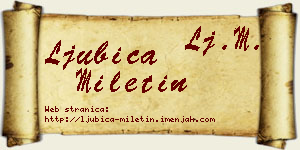 Ljubica Miletin vizit kartica